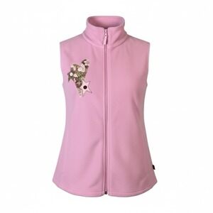 Woolrich Women's Fleece Vest With Heart Design Pink Size Medium